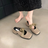 2024 Summers Cover Toe Women's Slippers Fashion Elegant Thick Heel Singbacks Mules Shoes Ladies Outdoor Slides Sandalias