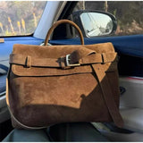 Suede Bag Brand Women Bag Frosted Suede Brown Women Totes Versatile Belt Bucklewomen Shoulder Bags Fashion Crossbody Handbags