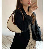 Canvas Half-Moon women Shoulder Bags Luxury Designer armpit bags Small Fashion patchwork Female Handbags and Purses bolsas