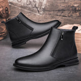 Hot Selling Men's Genuine Leather Boots Europe America Simple Ankle Boots New Winter Men's Business Boots Warm Plush Style