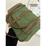 Vintage Green Shoulder Bag Purse Women New Large Capacity Casual Handbag Ladies Retro Harajuku Aesthetic Bolso Mujer