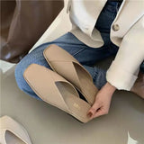 Mules Shoes Women Designer Summer New Ladies Slippers and Sandals Leather Fashion Mirror Luxury Home Indoor House Low Flat