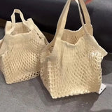 Cotton mesh bag storage bag,reusable shopping bag handbags summer vacation beach woven women's bag canvas tote bag bolsos sac