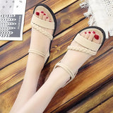 Ladies Shoes on Sale New Elastic Band Women's Sandals Summer Solid Open Toe Low-heeled Concise Casual Beach Sandals Women