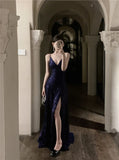 Elegant Backless Split Sequin Long Dresses for Women Summer Sexy Fashion Luxury Slim Bandage Robe Evening Party Female Clothing