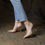 Beige Sandals for Women Party Weddings Summer Stiletto Black Ladies Shoes Footwear Thin Heels Pointed Toe The Best Original