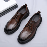 Autumn New Men's Genuine Leather Shoes Soft Soles Wear-resistant Thick Soles Business Shoes Men's Formal Shoes Free Delivery