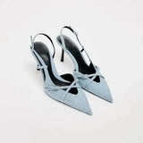  Woman Pumps Shoes HIGH HEELS Summer Party Stiletto Heels Sexy Single Shoes Flight Woven Mesh Breathable Women's Shoes