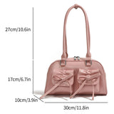 Y2k Red Handbag Purse for Women Girls Aesthetic Japanese Shoulder Bag Faux Leather Tote Bag PU Underarm Top Handle Clutch Bag