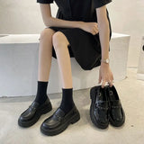 Platform Ladies Pumps Moccasins Kawaii Loafers Women's Shoes Cute Black on Offer Korean Style Comfortable and Elegant