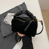 Solid Boston Design Pu Zipper Ladies Shoulder Bags Trend Sewing Thread Brand Women's Crossbody Bags Bolsas Para Mujeres