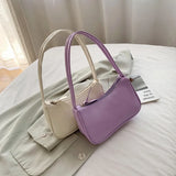 Fashion Women New Shoulder Underarm Bags Casual Ladies Pure Color Small Purses Handbags Elegant PU Leather  Bags