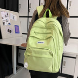 Multi Pocket College Student Backpack Female Large Capacity Laptop School Bag Fashion Nylon Women Backpack Kawaii Travel Bookbag