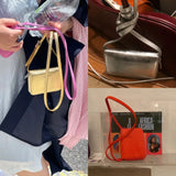 Y2K Style Mini Genuine Leather Cute Flap Crossbody Bags Luxury Silver Fashion Designer Handbags and Purses