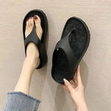 Women's Slippers and Ladies Sandals Shoes with Heel Summer Thick Flip Flops Slides Platform on Beach New Style 39 Wholesale