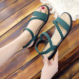 Sandals Woman Orthopedic Green Comfortable Sandal Summer New Without Heel Butterfly Fashion Stylish Flat Heeled Roman