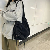 Crossbody Bags for Women High-capacity Korean Simple Preppy Chic Solid Shoulder Handbags  New Casual Fashion Y2k Canvas Bag