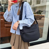 Korean Version Crossbody Shoulder Bag for Women's Commuting Small Cloth Bag Simple Nylon Shoulder Bag for Japanese Students