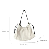 Linen Retro Contrast Light Crossbody Bag Folding Large Capacity Shoulder Bag