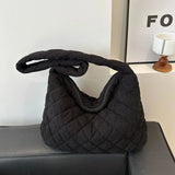 Classic Solid Color Corduroy Soft Autumn Crossbody Bag Lightweight Fashion Women Hobo Bag Student Commuter Fine Shoulder Bag