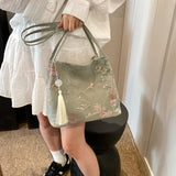 New Chinese Style Retro Bag New Models Silk Jacquard Fashionable Minimalist Bag Single Shoulder Diagonal Cross Women's Bag