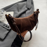 Small Suede Leather Shoulder Bags For Women Winter Y2K Korean Fashion Trend Crossbody Bag Lady Handbags And Purses