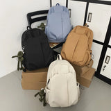 Fashion Solid Color Women Backpack Female Pleated Waterproof Nylon Travel Bag Men Big Laptop Backpacks Unisex Schoolbag