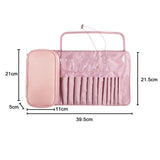 2 In 1 Detachable Cosmetic Bag for Women Portable Foldable Makeup Brush Storage Large Capacity Waterproof Nylon Girls Organizer