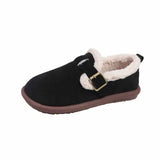 Women's Cotton Shoes Fluffy Fuzzy Non-slips House Slides Faux Fur Plush Lined Warm Slippers For Women Indoor And Outdoor