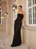 Formal Occasion Dresses Maxi Black Appliques Dresses for Dancing Parties Long Elegant and Beautiful Women Dress