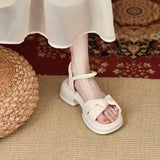 Comfort Shoes for Women All-Match Luxury Sandals Summer Heels Suit Female Beige Fashion Beach Girls Pearl Retro Black Clogs