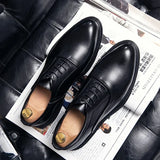 Luxury Business Formal Leather Shoes Black Men's Casual Suit Wedding Oxford Shoes Brown Pointed Office Shoes
