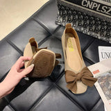 With Bow Woman Flats Office Moccasins Shoes For Women Low Heel Elegant Slip On High Quality Fashion Shoe Dress Novelties Non