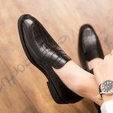 shoes men Classic Men  Leather Shoes Wedding Shoes Men Formal Flats Business Shoes Black Dress Shoes Large size: 38-48