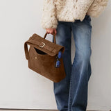 Suede Bag Brand Women Bag Frosted Suede Brown Women Totes Versatile Belt Bucklewomen Shoulder Bags Fashion Crossbody Handbags