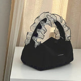 Sweet Lace Women Clutch Purse Handbags Canvas Designer Ladies Storage Cosmetic Bag Retro Female Girls Small Nylon Shoulder Bags