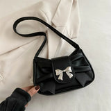 Trendy Shoulder Bag Hot Sale Casual PU Leather Totes Bag Retro Large Capacity Business Women's Bag Lady Bow Handbag Underarm Bag