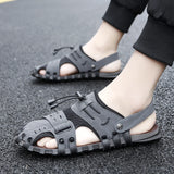 Handmade Fashion Men Sandals Solid Outdoor Beach Shoes Male Summer Comfort Lightweight Breathable Non-slip Man Casual Sandals