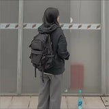 Black Waterproof Safari Style Outdoor Travel Backpack for Women Simple Laptop Books Students Women Backpack Causal Hiking Bag