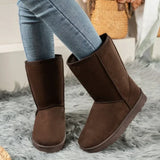 Women Shoes on Sale High Quality Winter Slip-on Mid-calf  Women Boots Fashion Solid Casual Snow Boots Large Size Platform Boots