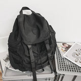 Korean Trendy Ins Streetwear Backpacks Casual Punk Drawstring Rucksacks New High-capacity Solid Schoolbags Men Women Travel Bags