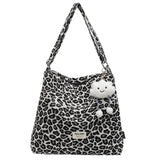 Canvas Leopard Print Hot Selling Shoulder Bag Large Capacity Zipper Versatile Fashion Handbag Soft Simple Trendy Tote Bag