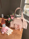 Sweet Cool Pink Shoulder Bags Purse Women Hot Girls Bow Chic Y2k Handbag Female Large Capacity Messenger Bag Aesthetic