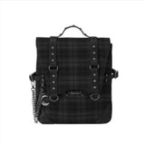 Gothic Punk Rock Plaid Backpack Korea Y2k Chain Aesthetic Niche Sac A Dos Mochilas School Backpack for Teenage Students