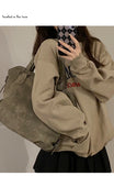 Vintage Casual Tote Bags Women Y2k Grunge Fairy Core Large Capacity Handbags Ladies Retro Harajuku Designer Luxury Bag