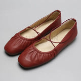 Women's Ballet Flats Elastic Band Slip on Flat Shoes Women Square Toe Soft Sole Boat Shoes Comfortable Ladies Shoes