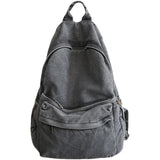 Retro Distressed Canvas Gray Backpack Girl College Female Book Travel Backpacks Cool DenimLaptop Lady Student Ruckpack Bags