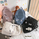 Harajuku Cute School Bag For Girls Multi Pocket Waterproof Nylon Women Backpack Fashion Travel Backbags Large Capacity Bookbags