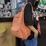 Simple Solid Color Backpacks Large Capacity Waterproof Ladies Shoulder Knapsacks Teenager Girls Bookbag Rucksacks Travel Backbag