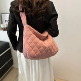Classic Solid Color Corduroy Soft Autumn Crossbody Bag Lightweight Fashion Women Hobo Bag Student Commuter Fine Shoulder Bag